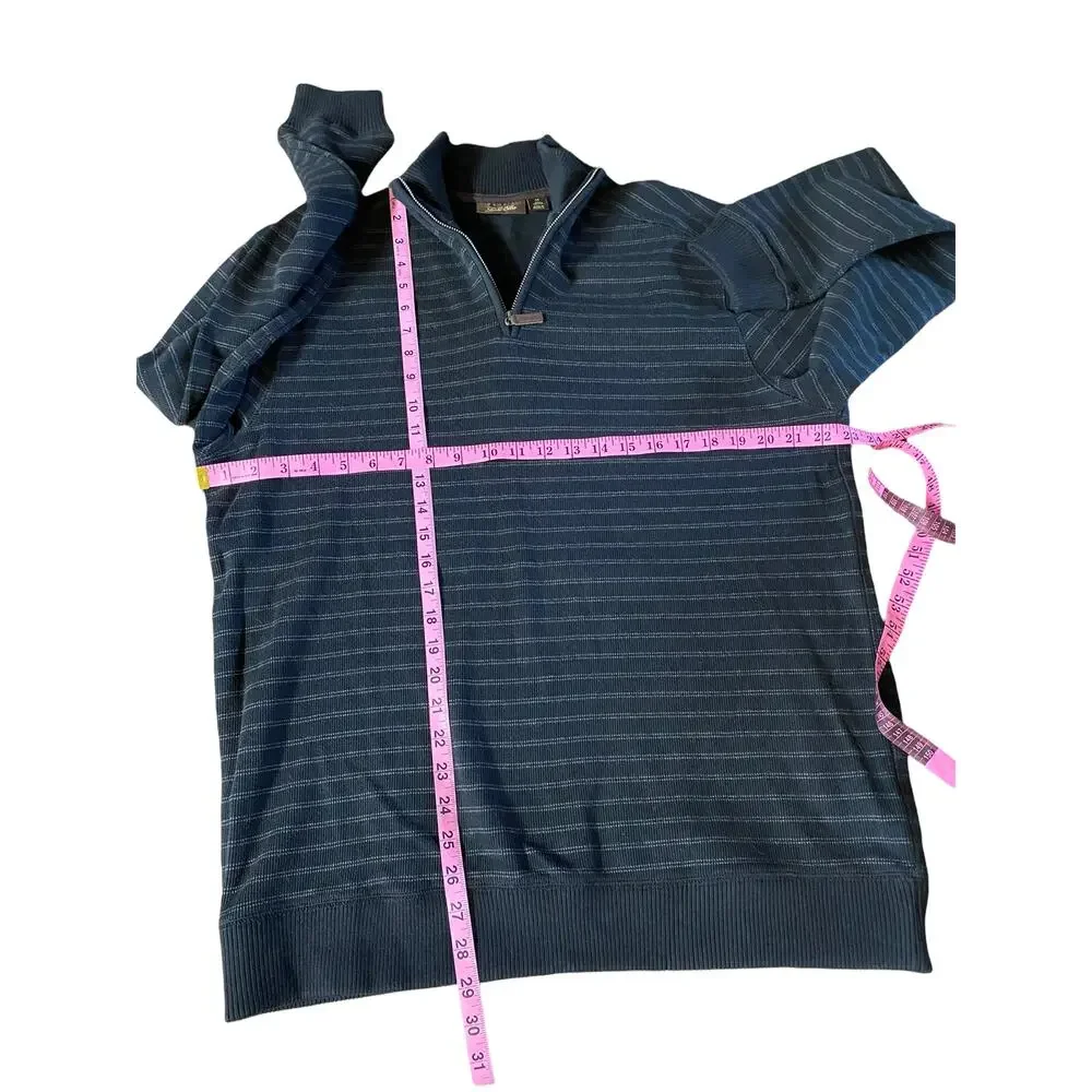 Tasso Elba Men's half Zip Marled Textured Knit Sweater Blue Size Medium - Picture 7 of 10